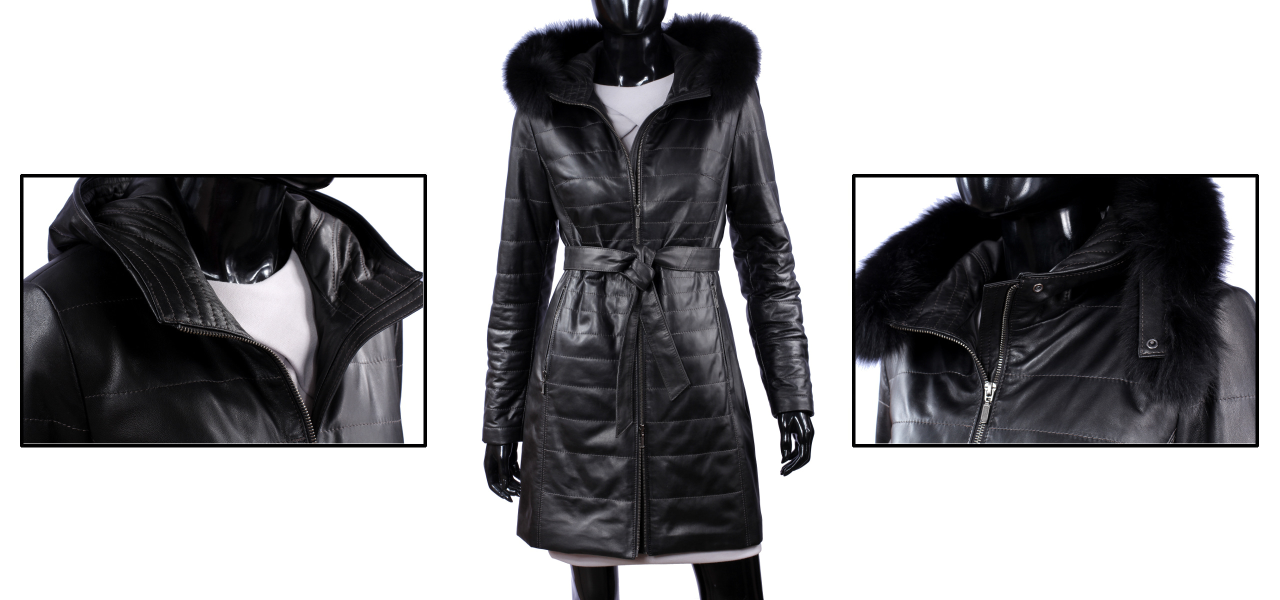 Dámsky kožený kabát Zimný DORJAN ANG450_4 XS Dominujúci materiál prírodná koža