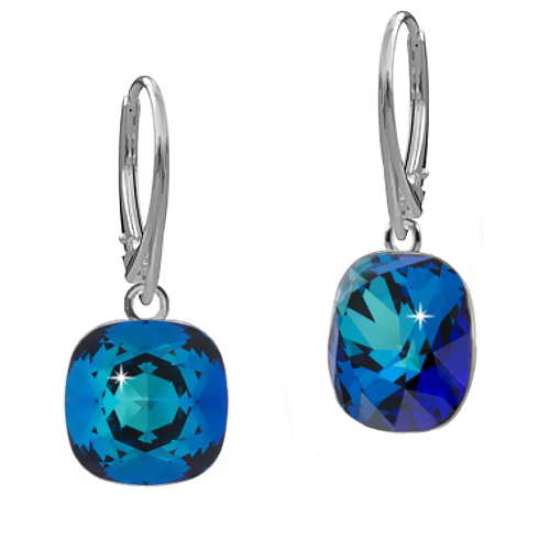 

Kolczyki Fancy Square Bermuda Blue i Swarovski