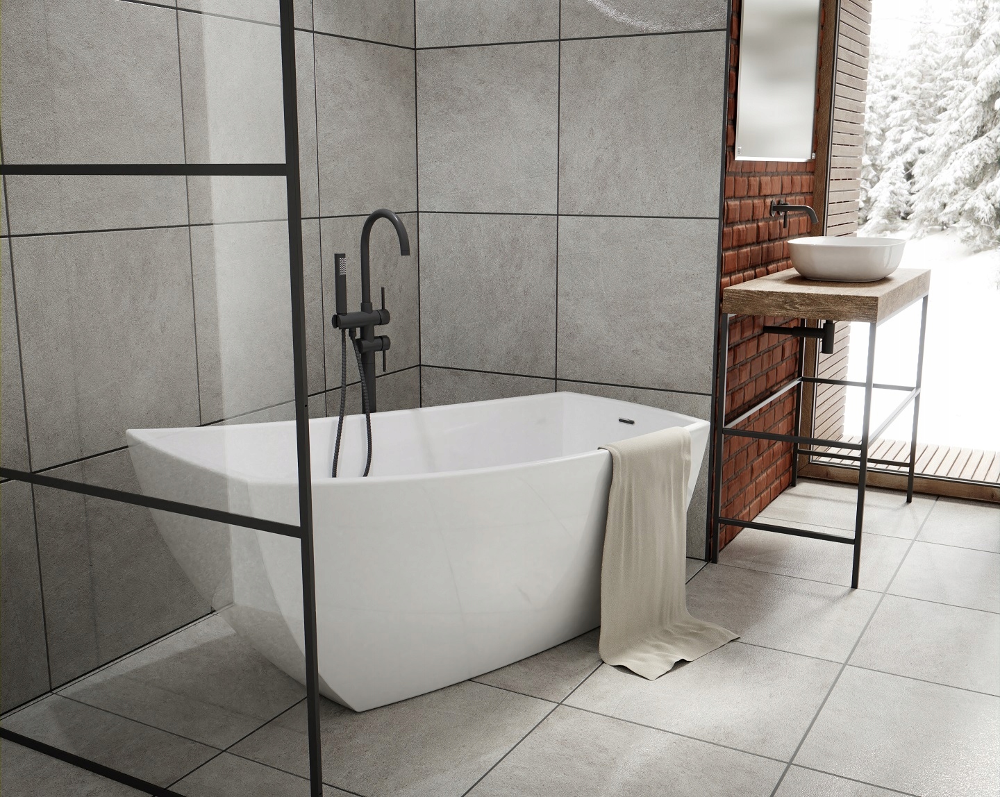 Wanna WOLNOSTOJĄCA MOLDE 170x80 + SYFON Krótszy bok 80 cm