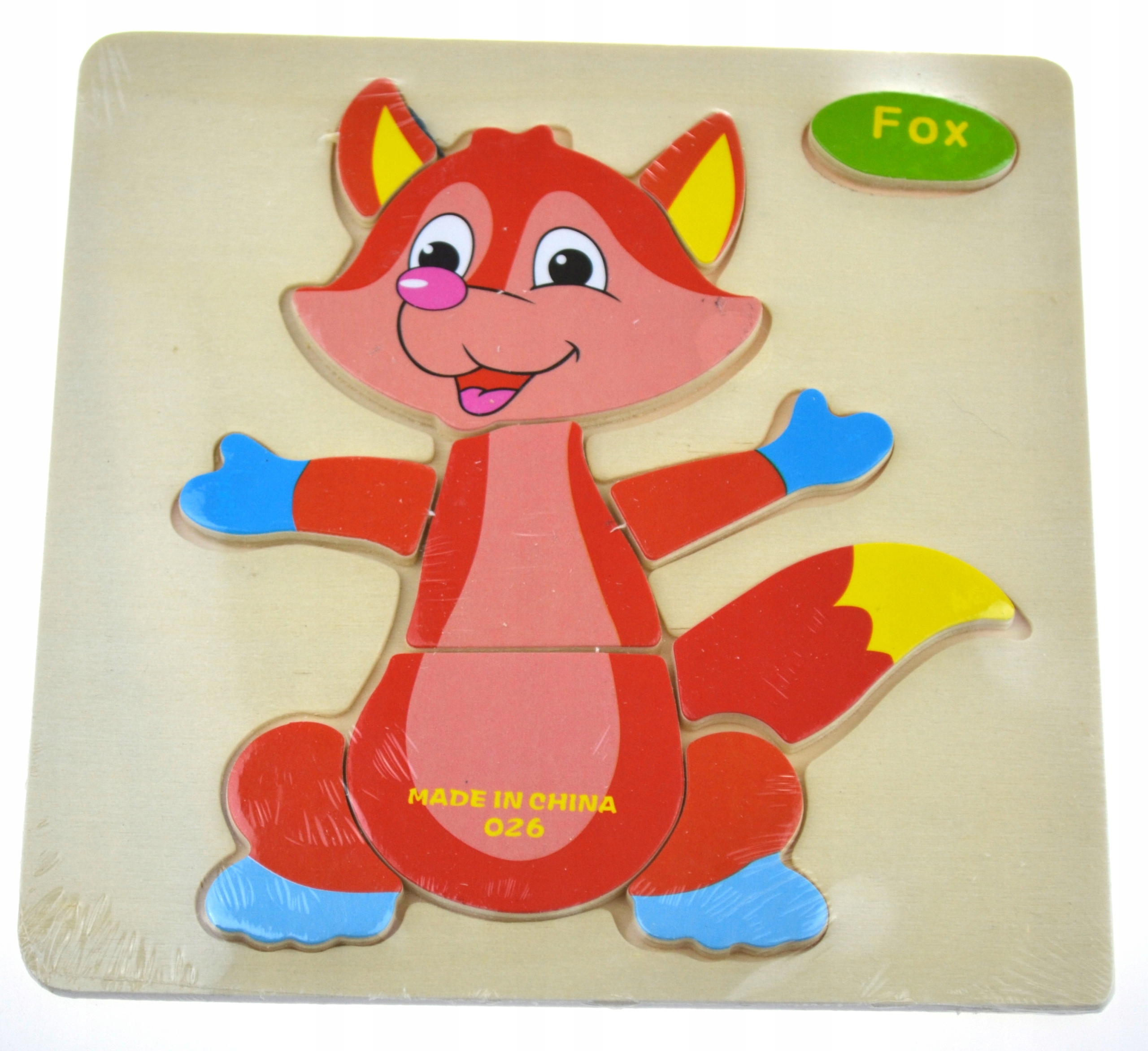 EDUKACYJNA DREWNIANA UKŁADANKA LISEK