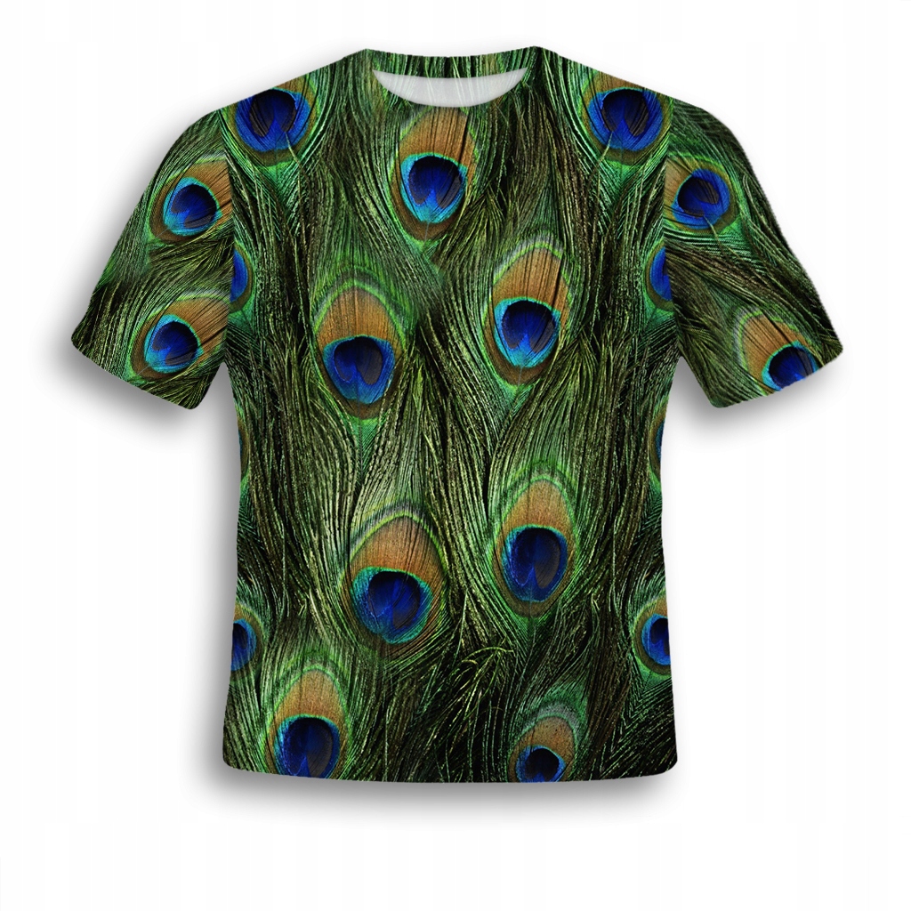 

Koszulka Full Print T-shirt Pawie Pióra S Modna
