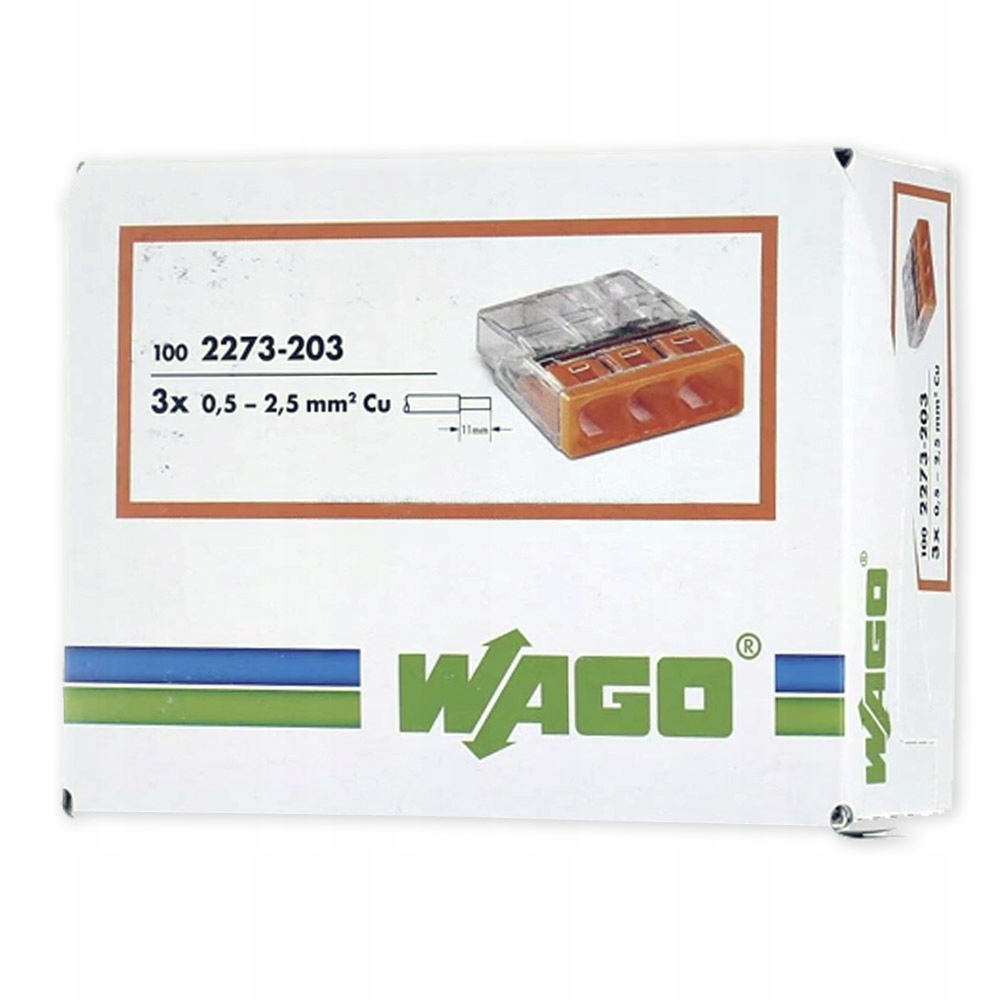 

Szybkozłączka Wago Na Drut 3x0,5-2,5mm² 100szt