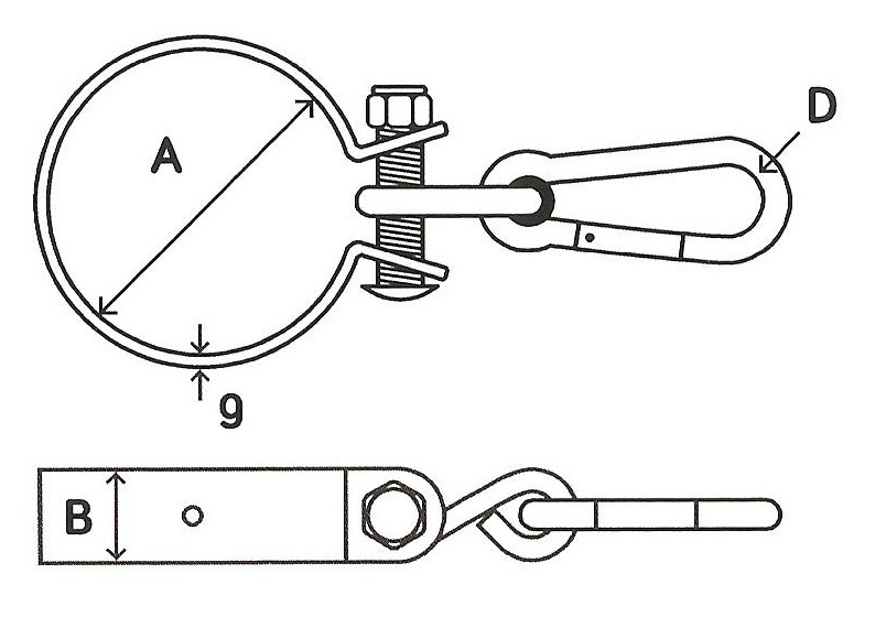 HAK OBEJMA MOCOWANIE HUŚTAWKI + KARABIŃCZYK 80 mm Rodzaj inny
