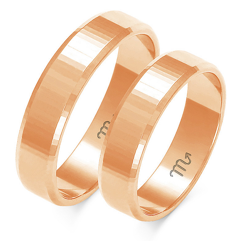 Zlaté Prsteny 14K Fazované Čočka ID A-121C
