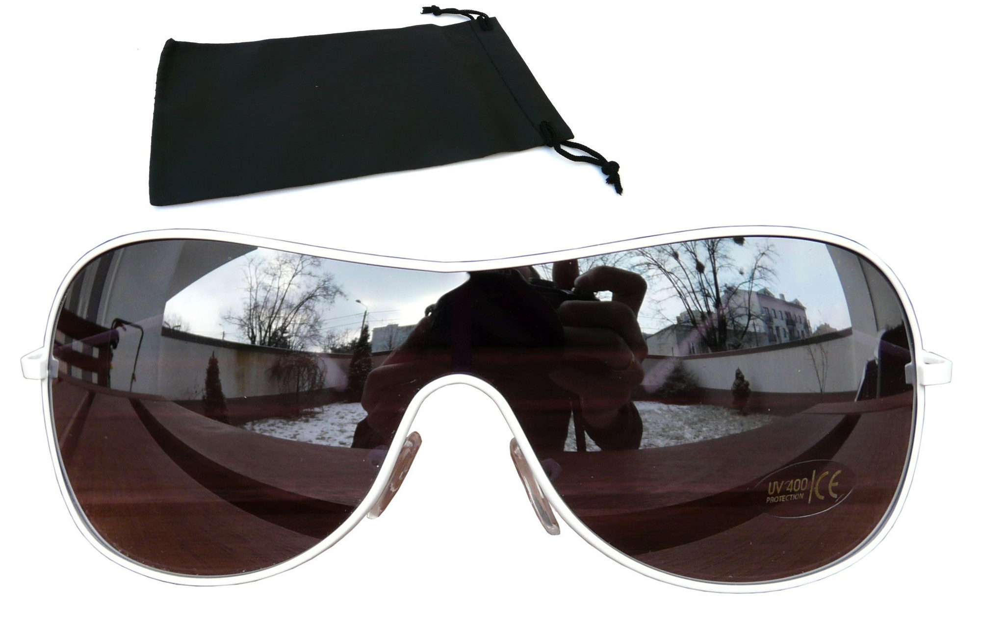 

Okulary Przeciwsłoneczne Maski Aviator Białe UV400