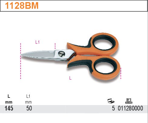 NOŻYCZKI NOŻYCE DLA ELEKTRYKÓW Z PROSTYMI OSTRZAMI BETA 1128BM Marka Beta