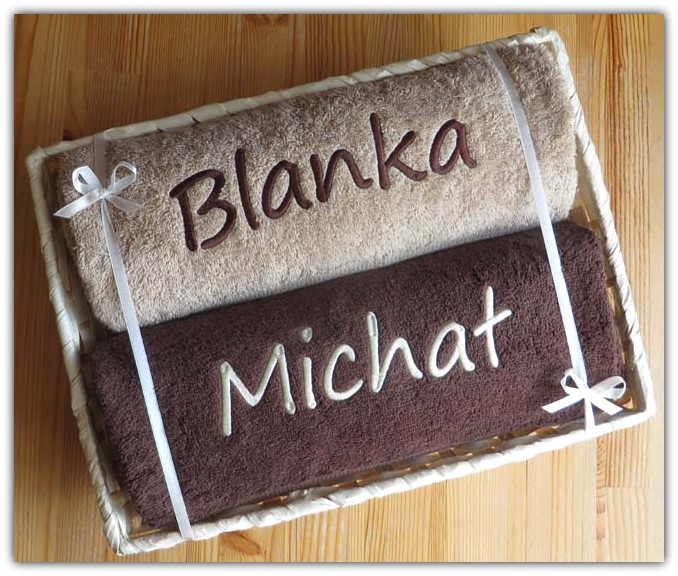 Ręczniki z IMIĘ w KOSZU kosz PREZENT ślub rocznica Marka Szydełkowa Kraina