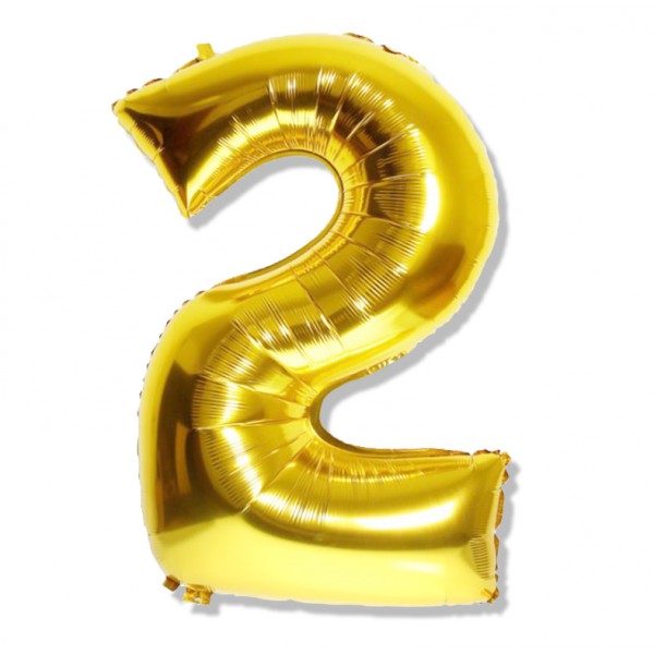 

Balon Foliowy cyfra złota "2" 40 cm