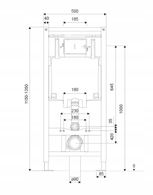 EXCELLENT SHIRO STELAŻ WC+WSPORNIKI+PRZYCISK+MATA Linia SHIRO