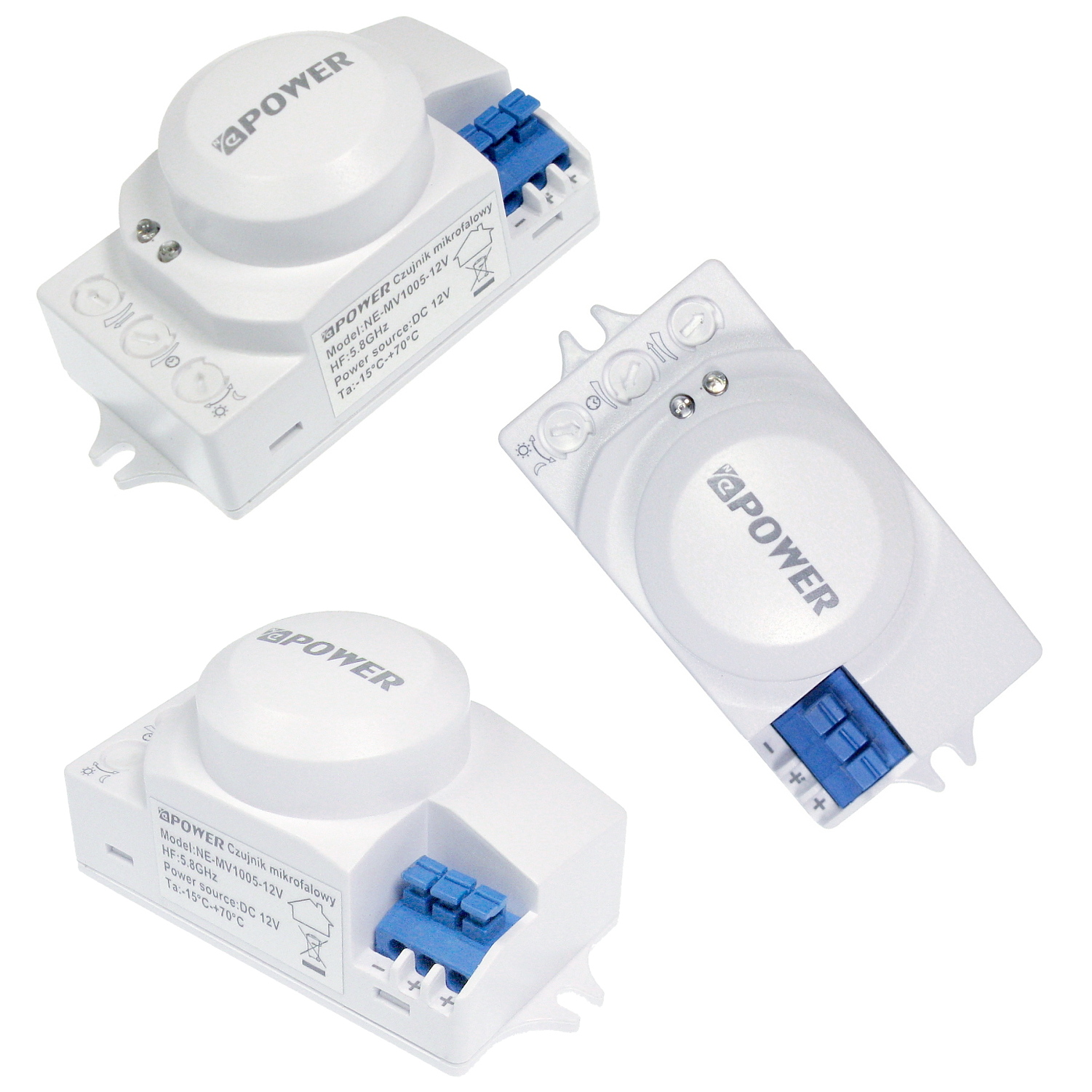 MIKROFALOWY Czujnik ruchu i zmierzchu 12V DC LED Typ czujnik