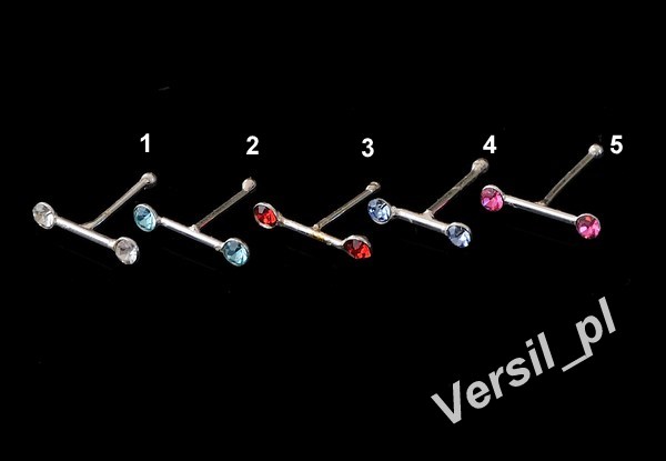 Kolczyk do nosa dwie cyrkonie kolory srebro 925 Marka Inna marka