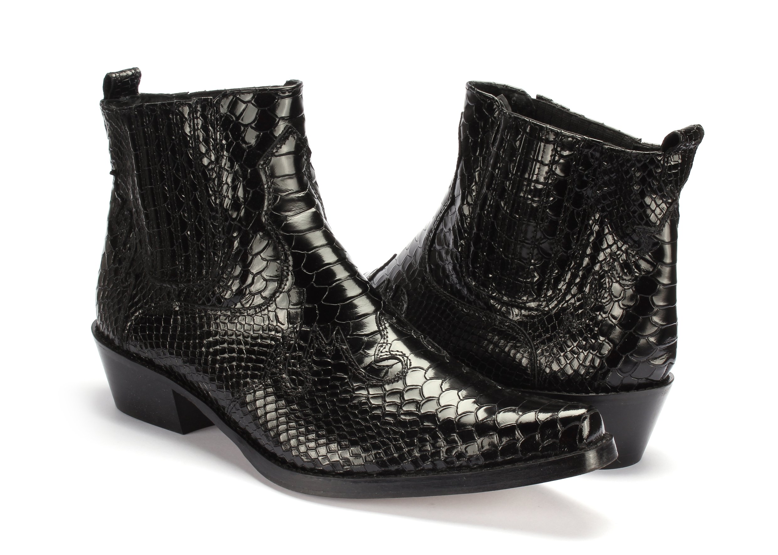 DAMSKIE KOWBOJKI MOTOCYKLOWE K-613 Skóra 36-41