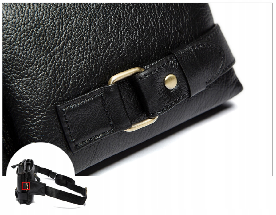 Męska nerka saszetka elegancka Vintage skóra Wzór dominujący bez wzoru