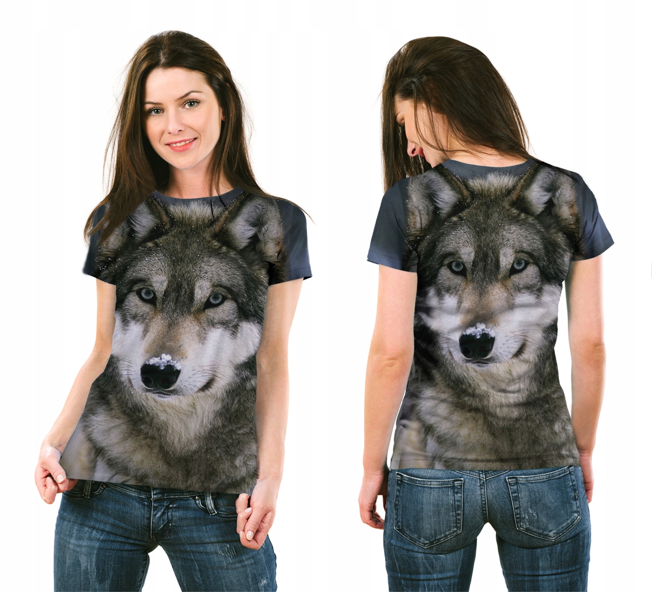 

Koszulka Fullprint T-shirt Wilk S Nadruk 3D Modna