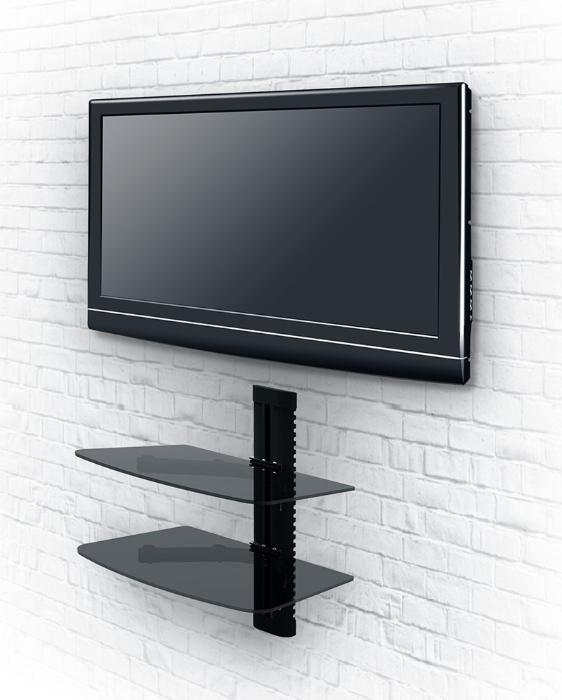 PÓŁKA SZKLANA ŚCIENNA POD SPRZĘT RTV, AUDIO-VIDEO Model TWO