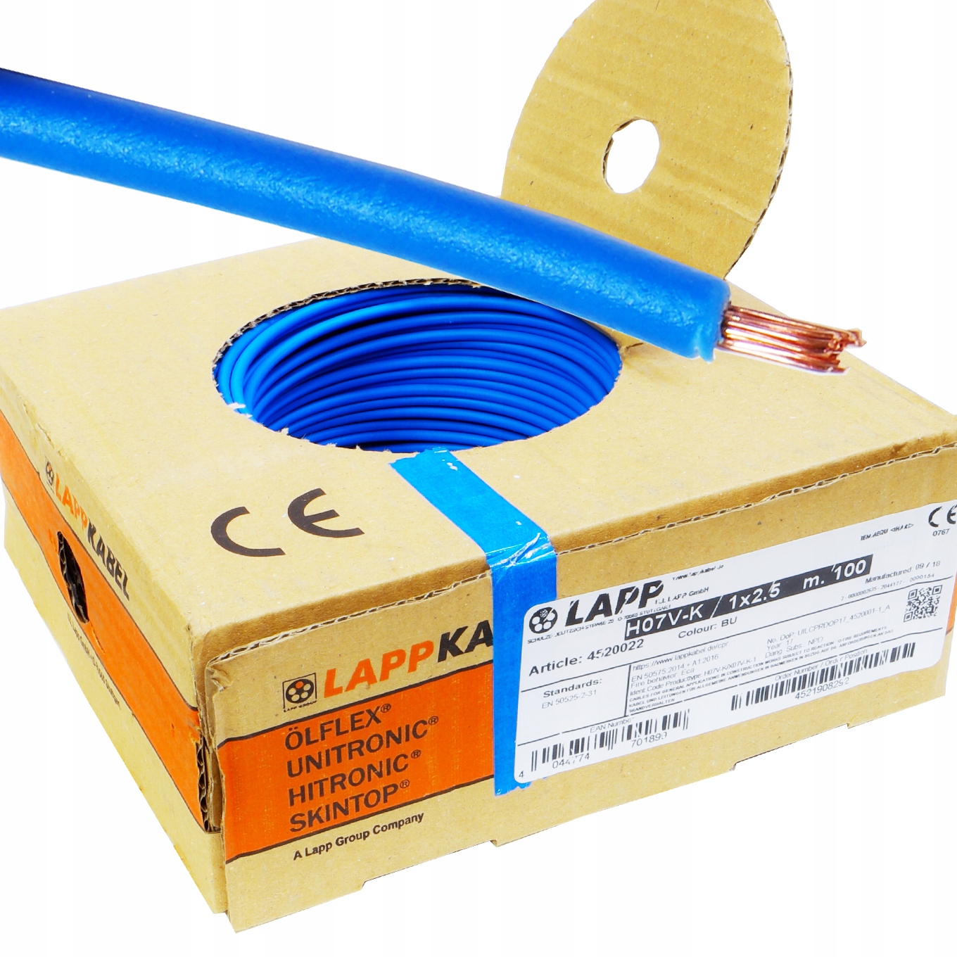 Kábel Lgy 2,5 mm modrý Lapp Kábel 100 m