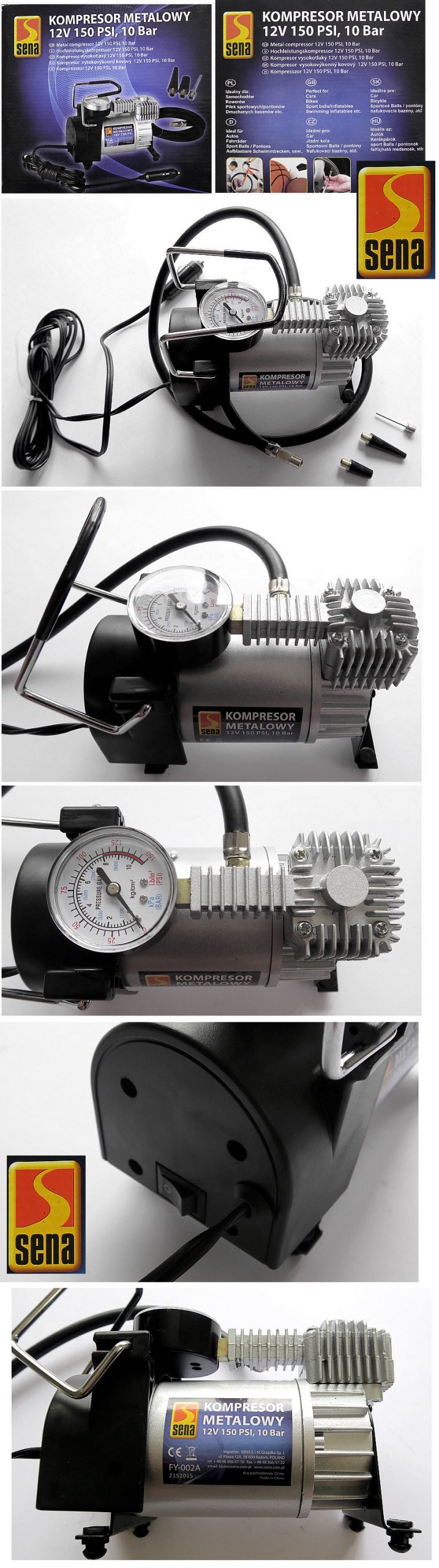 KOMPRESOR SAMOCHODOWY 12V pompka do kół auta opon! Marka Sena