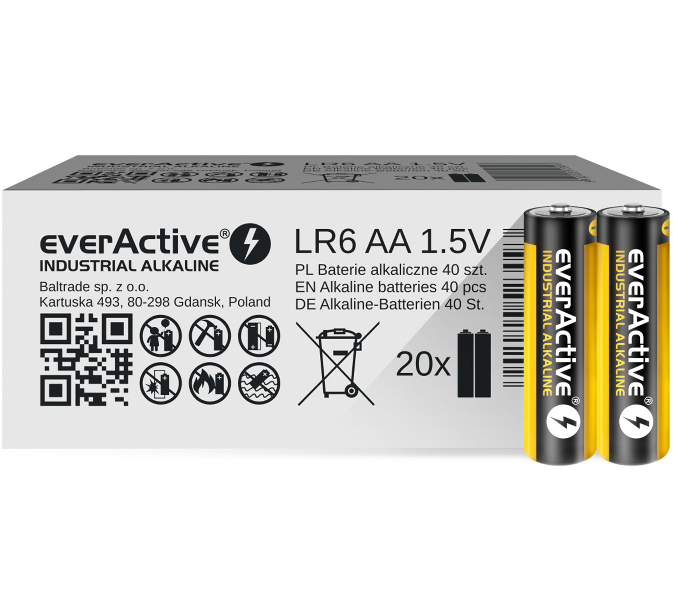 Alkalická batéria Everactive AA (R6) 40 ks