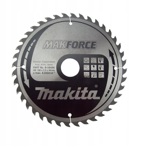 

Makita Piła Tarczowa Do Drewna 190x30 40z B-08486