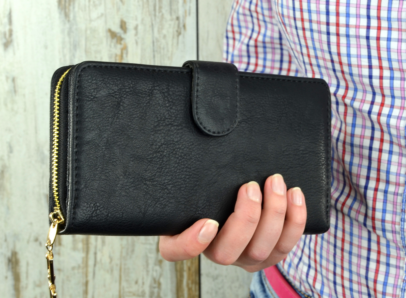 PORTFEL DAMSKI DUŻY PODWÓJNY PORTMONETKA ZAMEK Rodzaj portfel