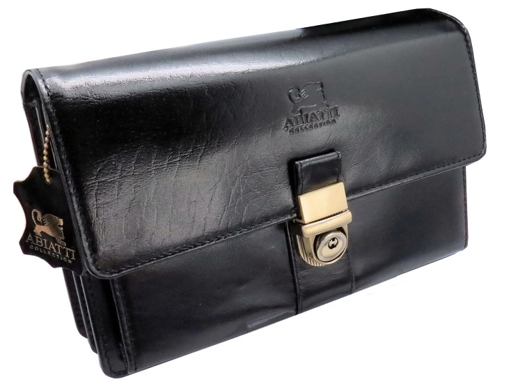 EKSKLUZYWNA SKÓRZANA SASZETKA MĘSKA ABIATTI SKÓRA LICOWA BRĄZOWA ORGANIZER Kod producenta A18