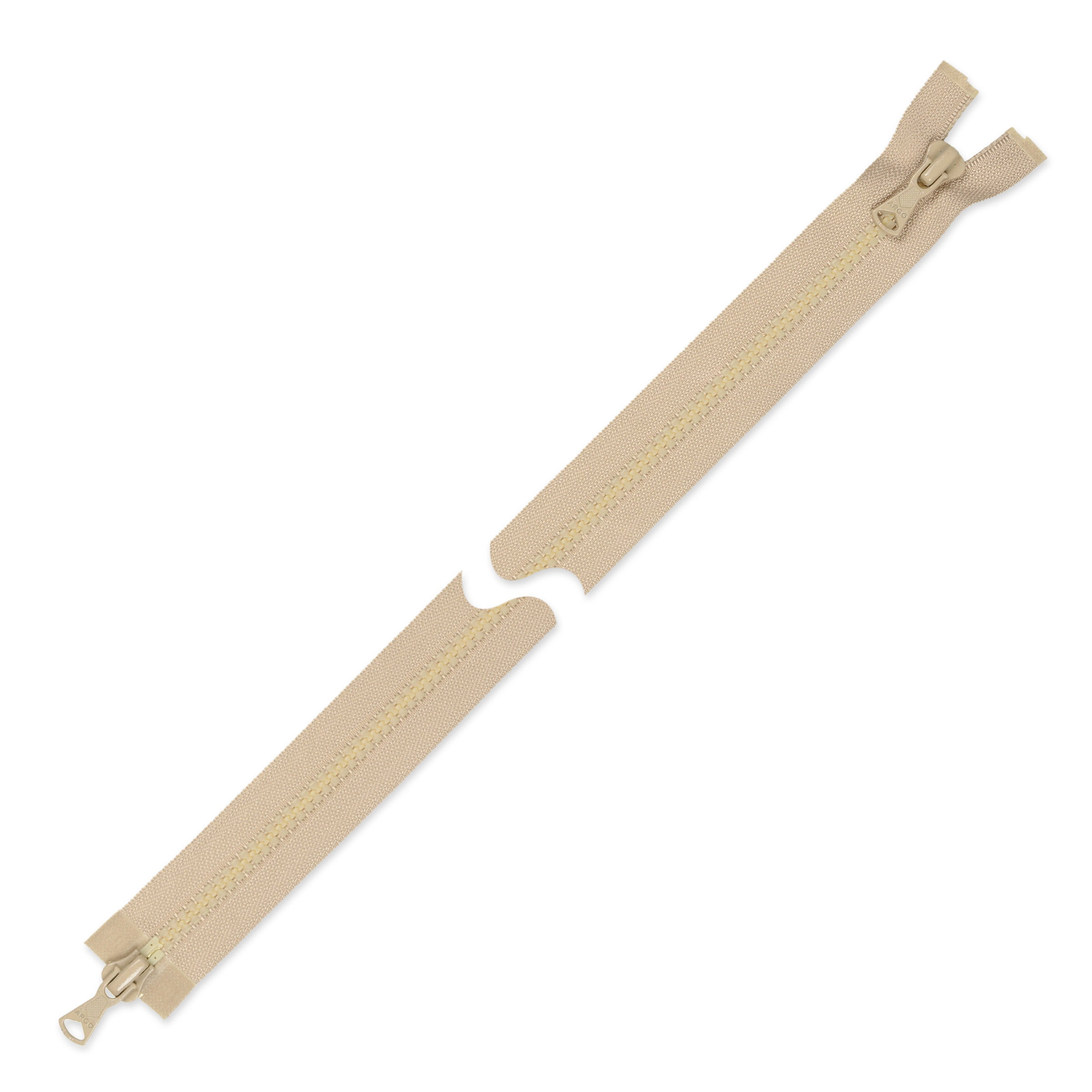 Zamek błyskawiczny 120 cm dwusuwakowy beżowy