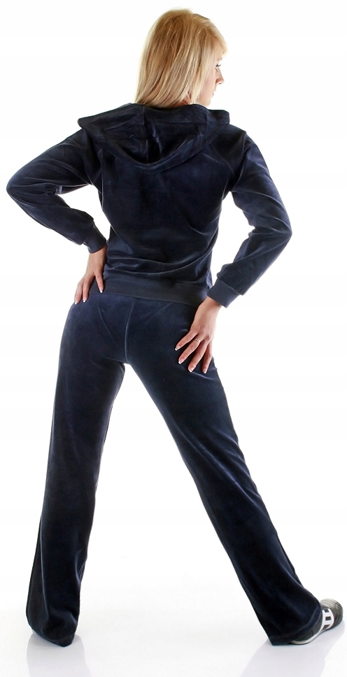 Dresy damskie welurowe, dres damski granatowy XL Rozmiar XL