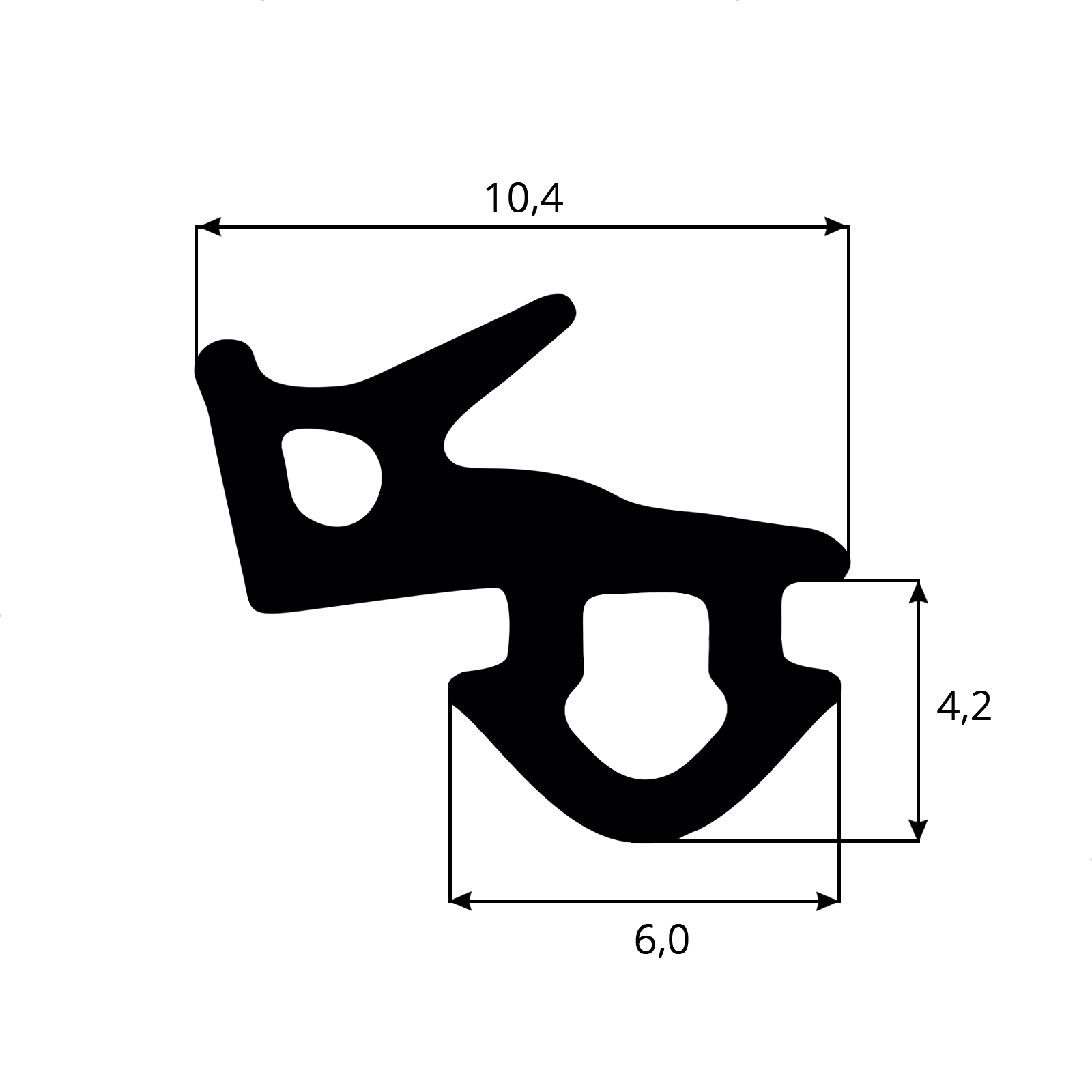 Uszczelka do Okien Okna PCV VEKA S-1126 40m Kolor czarny
