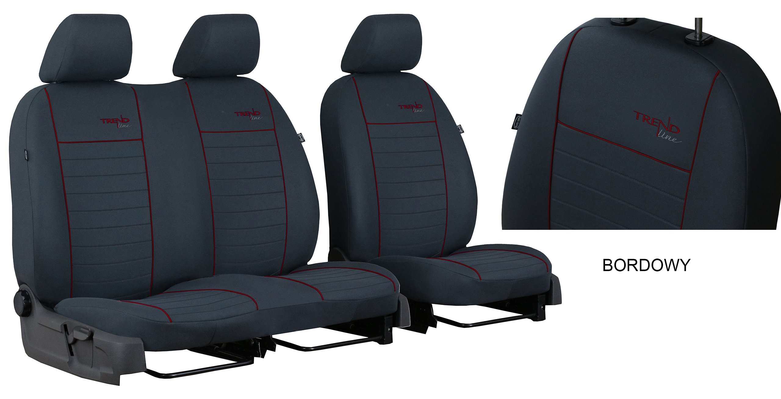 POKROWCE SAMOCHODOWE NA FOTELE OPEL VIVARO 1 A 2+1 Kolor obszycia bordowy czarny czerwony niebieski szary zielony żółty