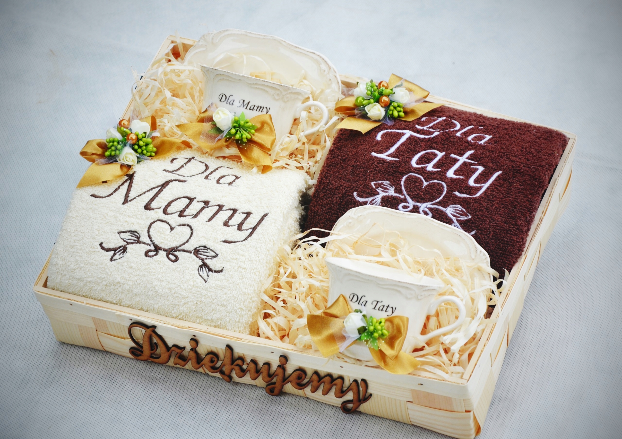 Podziękowania Dla Rodziców Ręczniki Haft Filiżanki Pojemność 250 ml