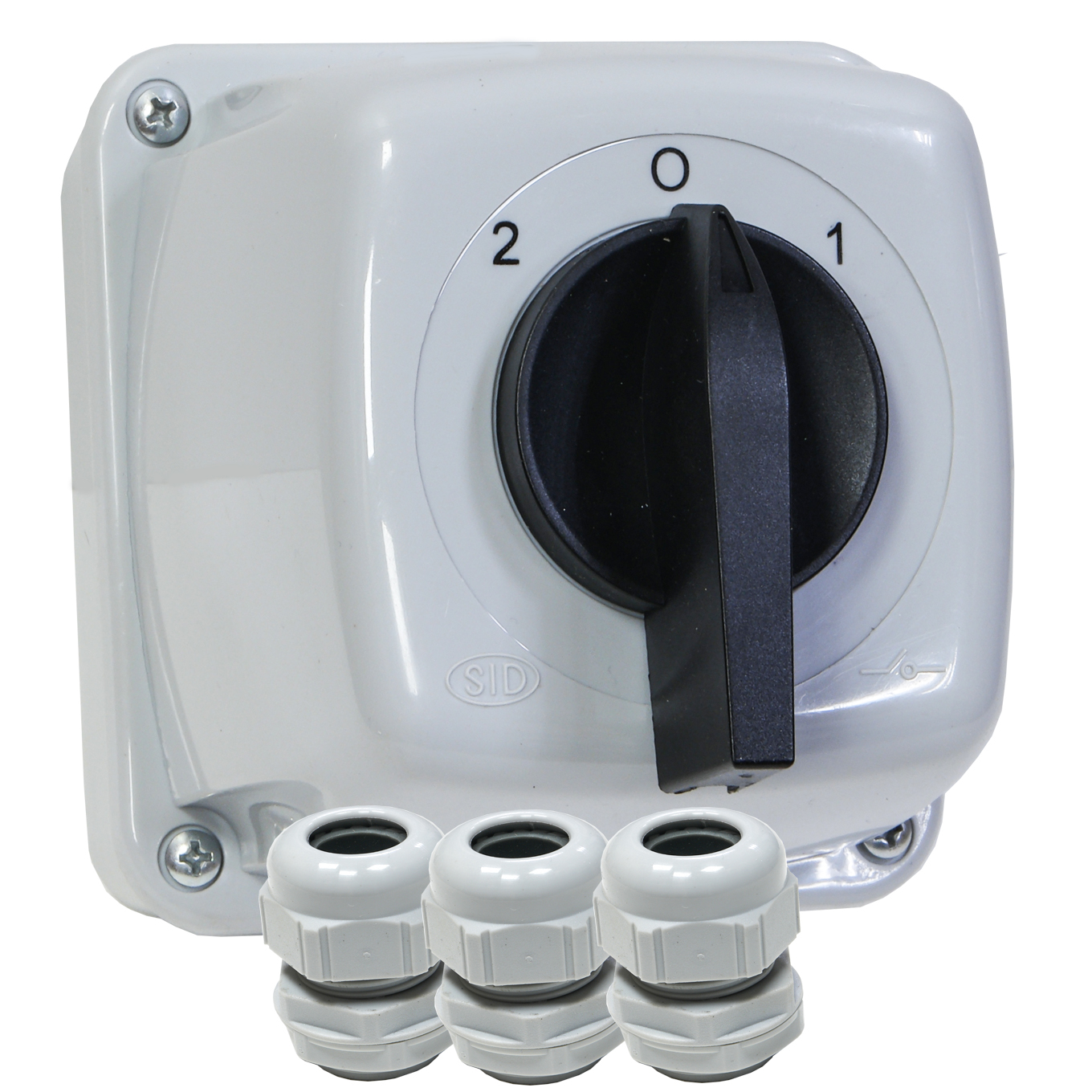 Přepínač napájení agregátová síť 25A v pouzdře