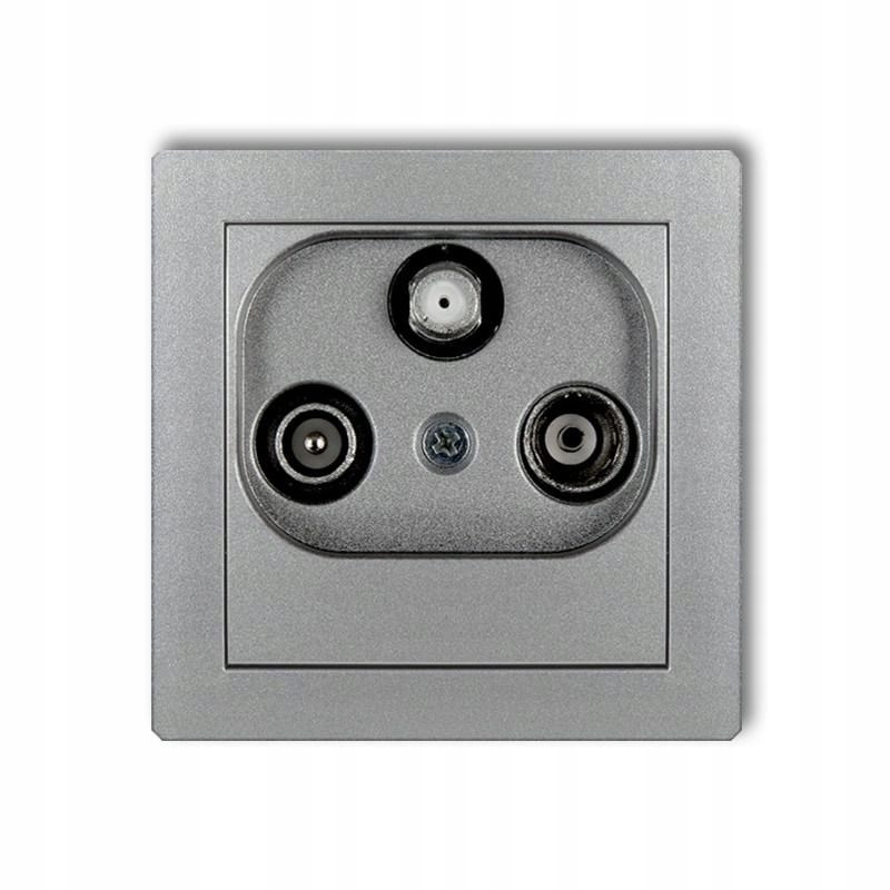 Karlik Deco stříbrný 7DGSP zásuvka Rtv-sat Qqq