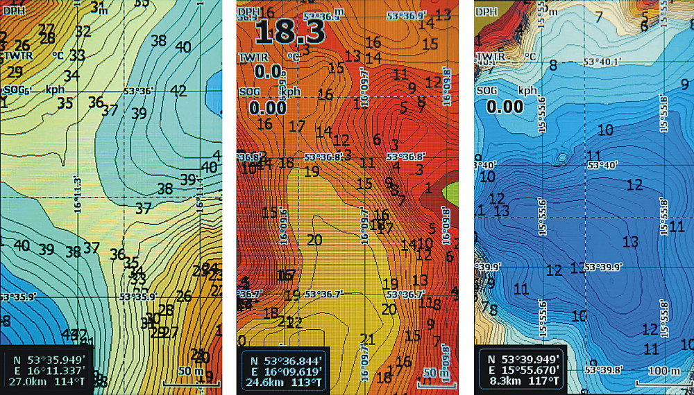 Карта глубин lowrance