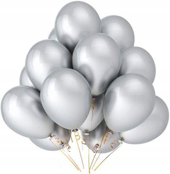 

Balony hel srebrne - wesele, ślub, chrzest- 12 szt