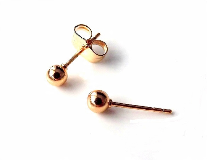 

Kolczyki Złote Kulki Stal Chirurgiczna Sztyfty 3MM