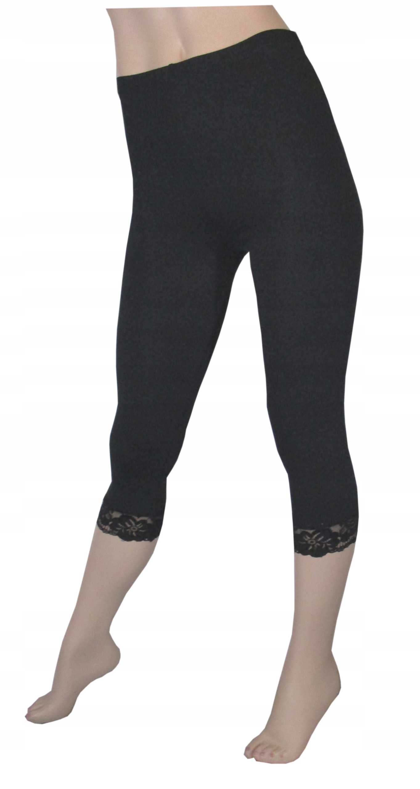 

Legginsy getry leginsy 3/4 z koronką XXL czarne