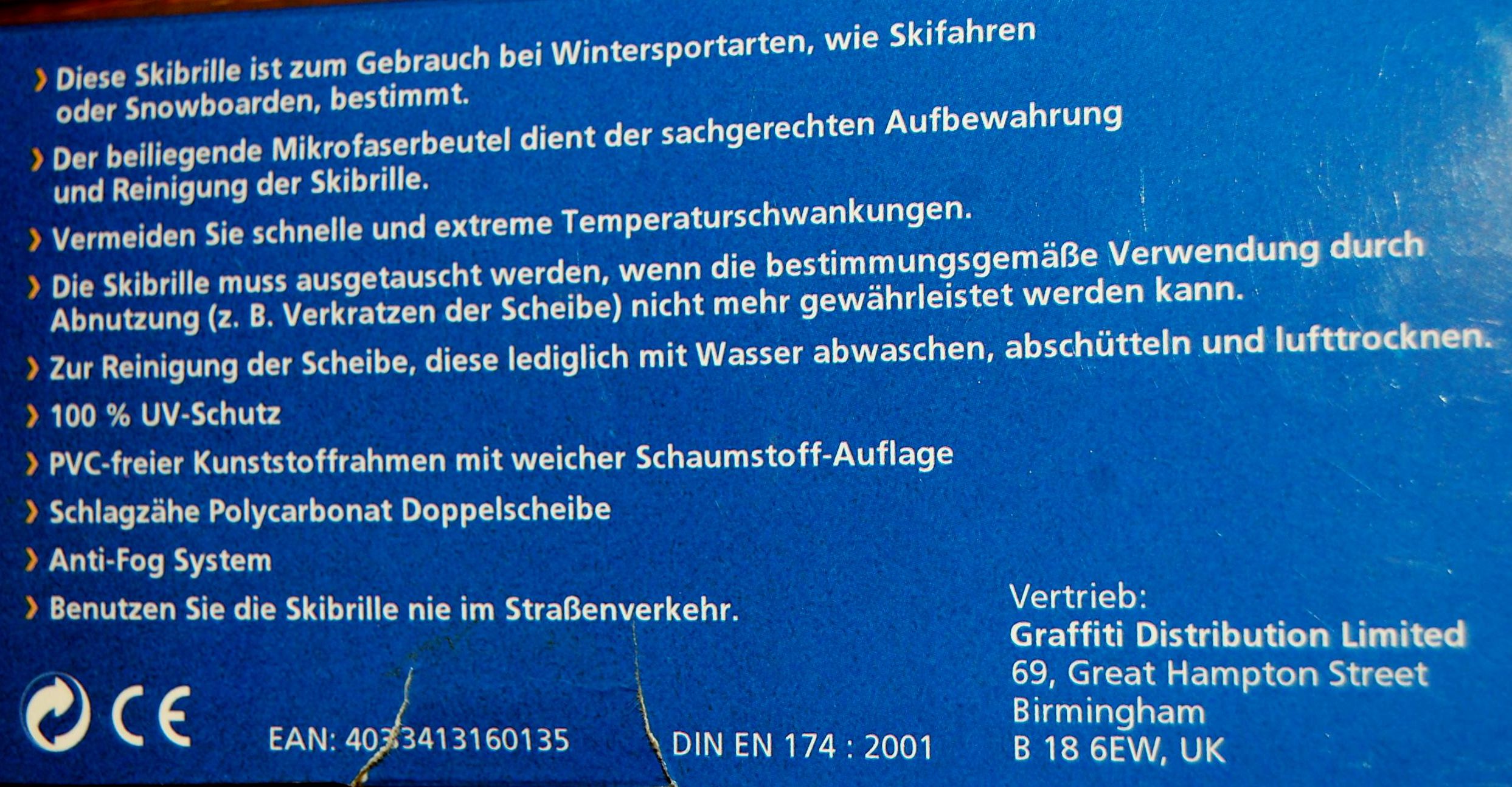 gogle DZIECIĘCE anti-fog Graffiti SPORTS UK Marka Inna marka