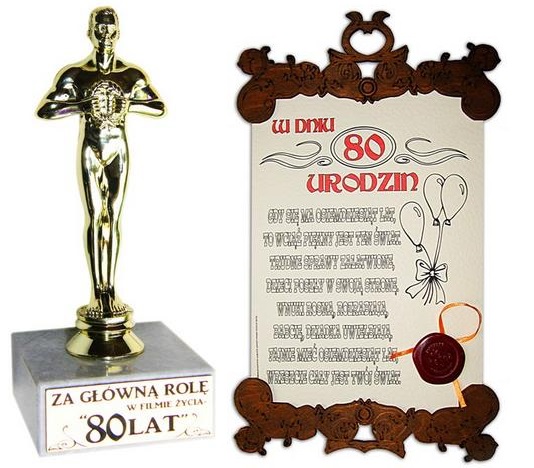 

Statuetka Urodzinowa 80 Dyplom 80
