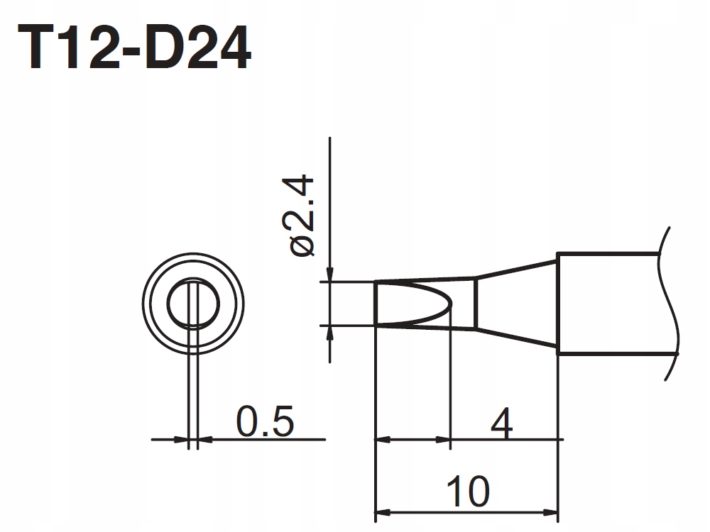 

_Grot T12-D24 płaski 2,4mm Hakko Bakon Aoyue Jovy_