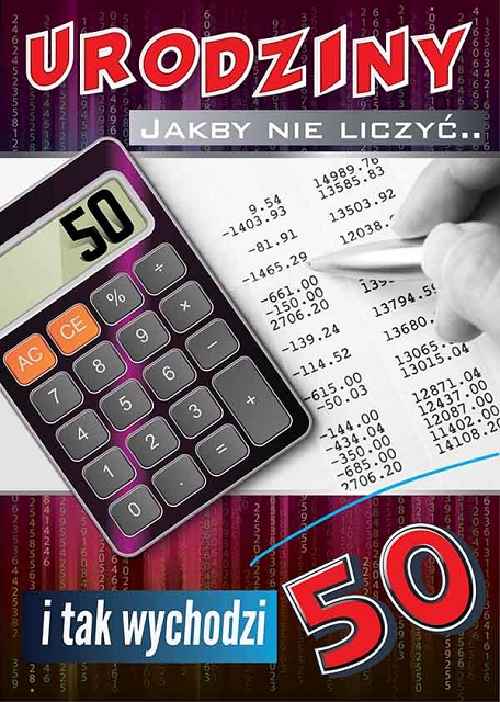 

Karnet na 50 Urodziny kartka Koperta C5
