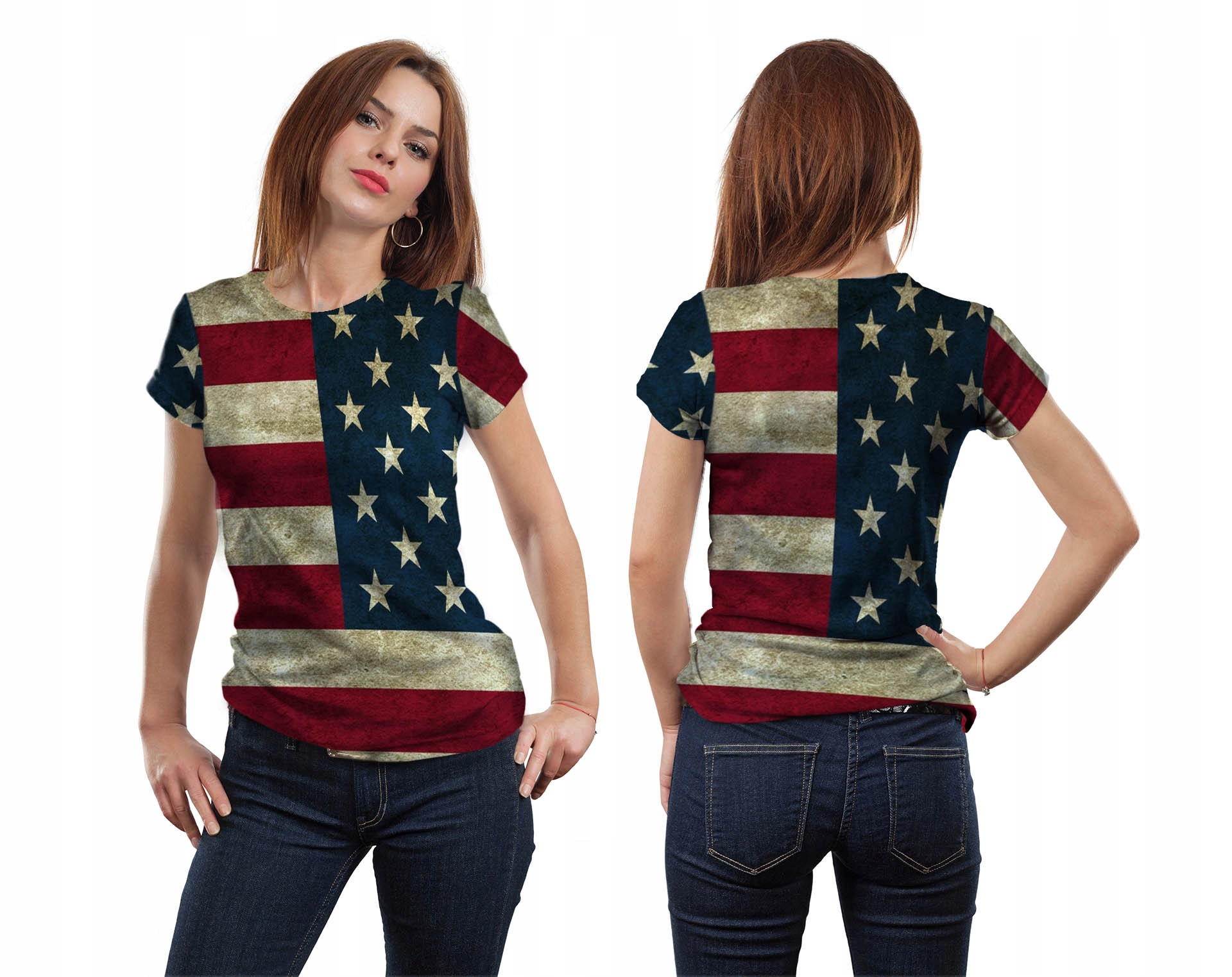 

Koszulka Full Print T-shirt Usa L Nadruk 3D Modna