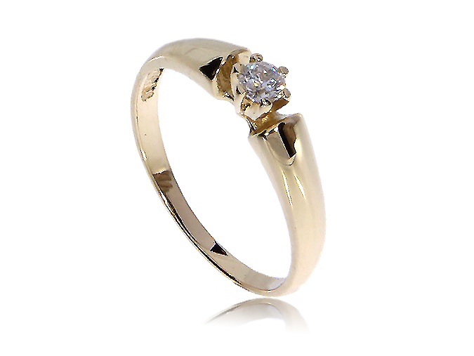 ELEGANCKI ZŁOTY PIERŚCIONEK ZARĘCZYNY ZŁOTO LgP357 Marka LipGold