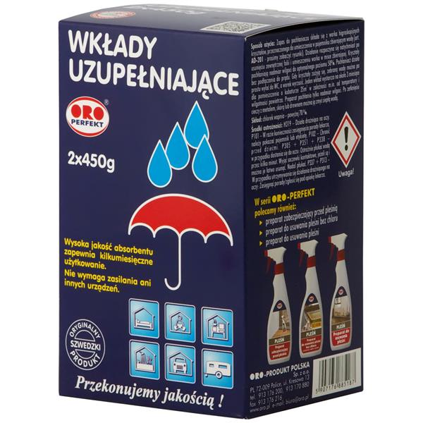 

Oro Pochłaniacz Wilgoci, Wkłady Uzupełniające 2X45