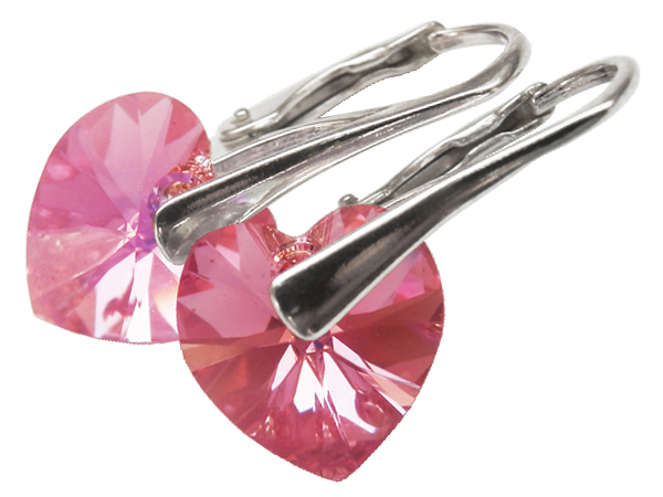 

Kolczyki Swarovski Serce Heart 10mm Light Rose Ab