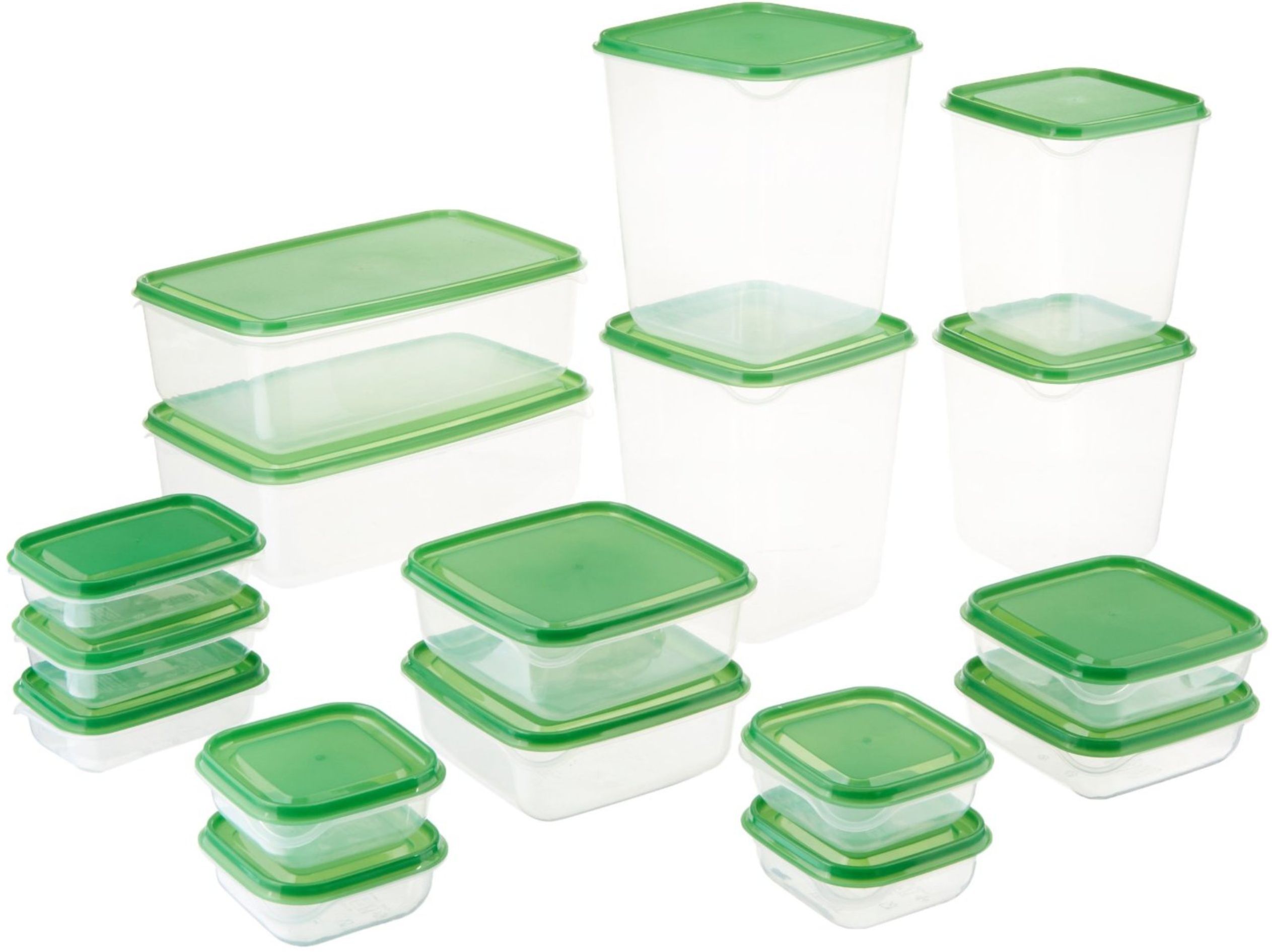 PRUTA Food container, set of 17, clear, green - IKEA