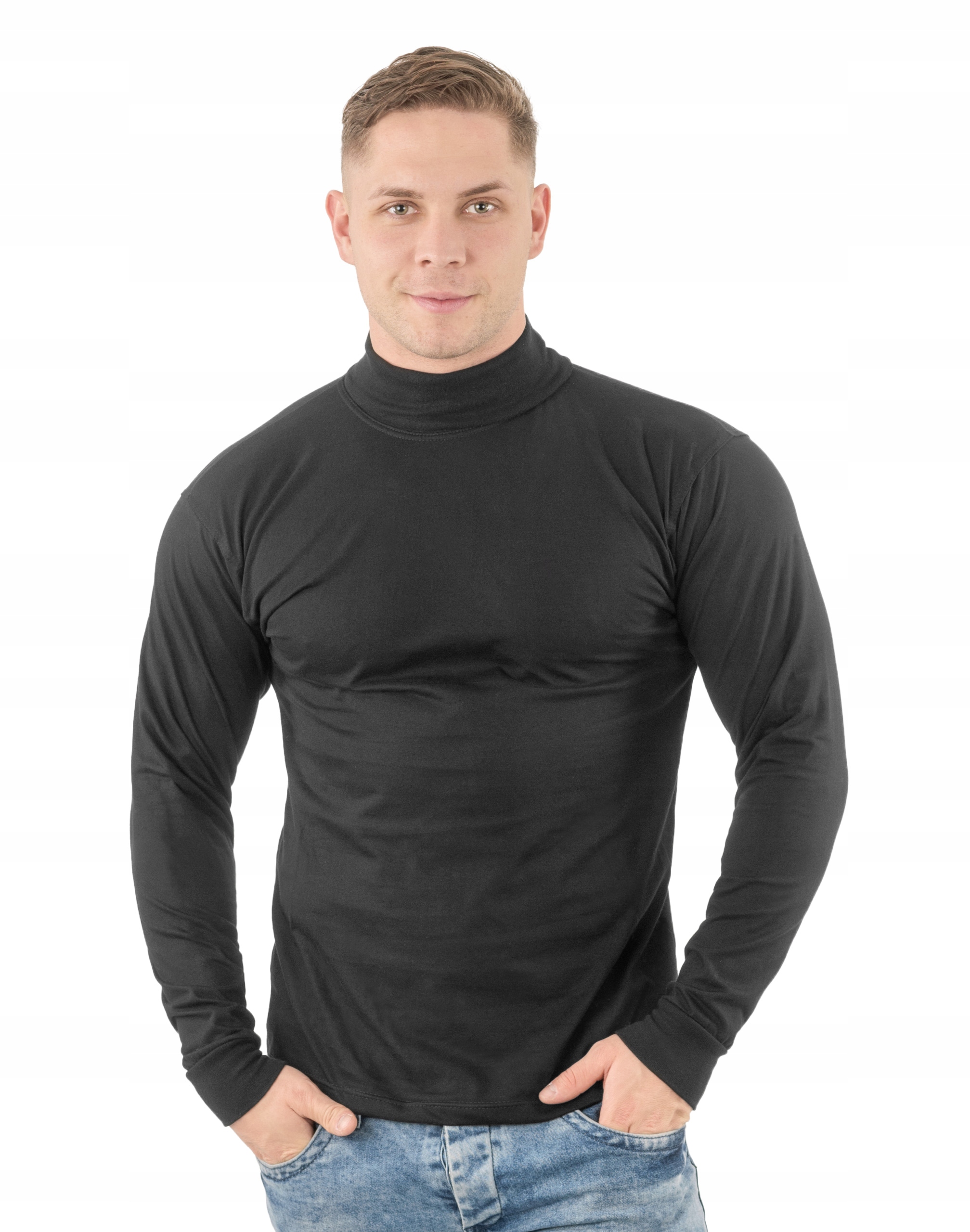 

Elegancki Sweter Golf Męski Golfy Wxm r 5XL czarny