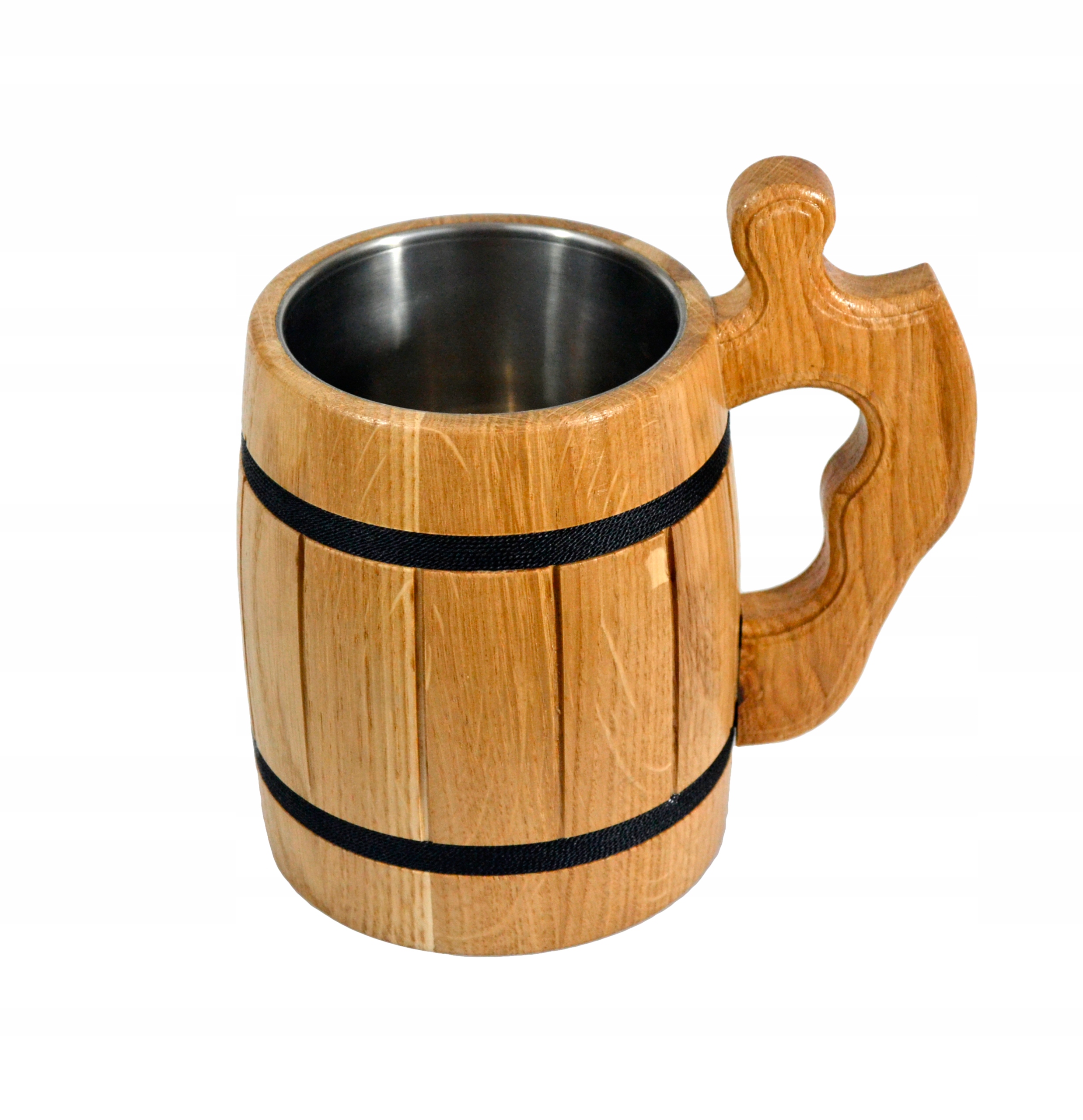 

Drewniany Kufel dębowy 550ml Stal nierdzewna