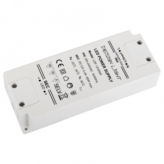 

Zasilacz do żarówek Led Taśm 230V/12V DC 65W Plus