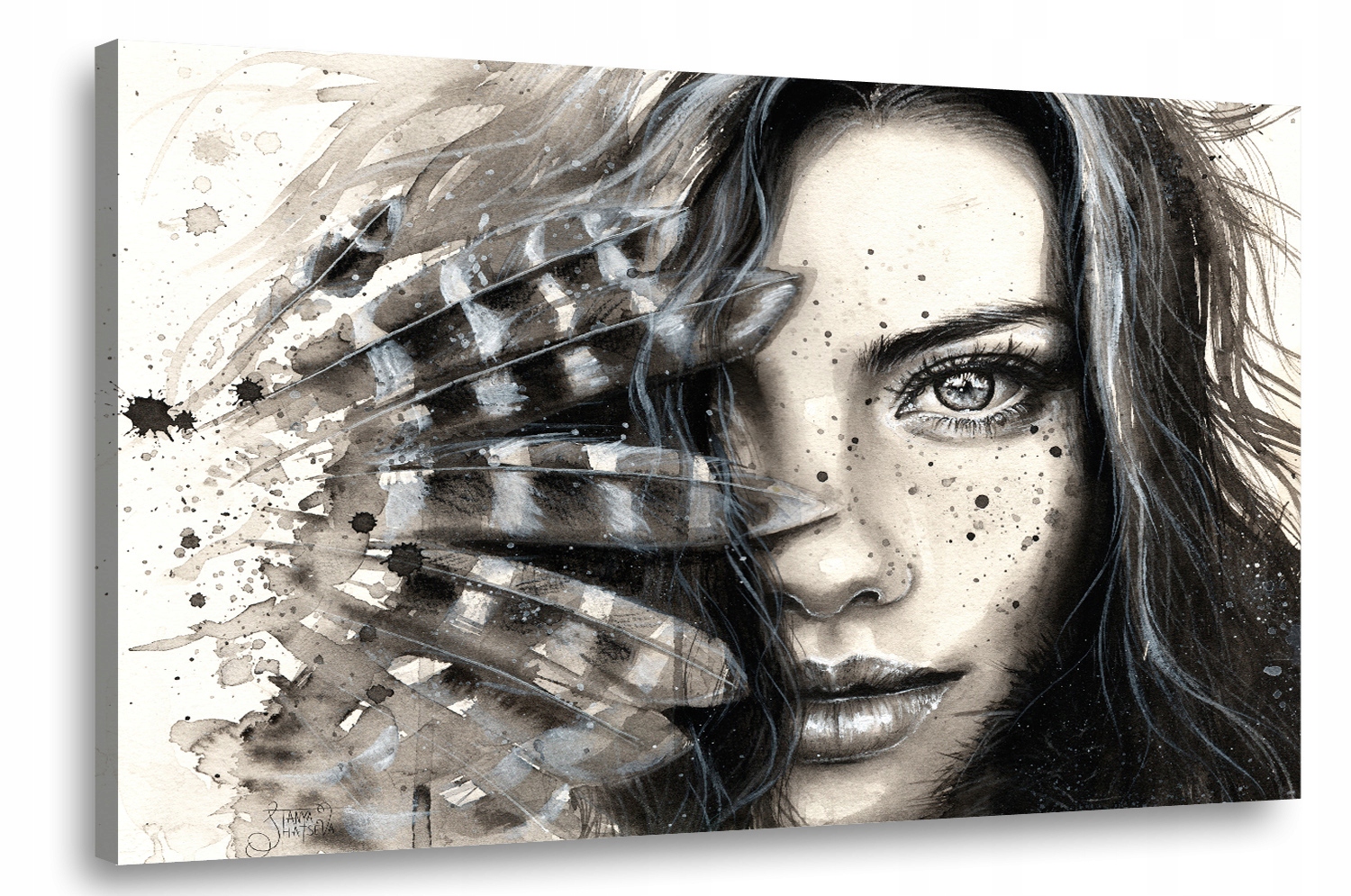 

Obraz na płótnie Kobieta Pióra 7A-120x80cm