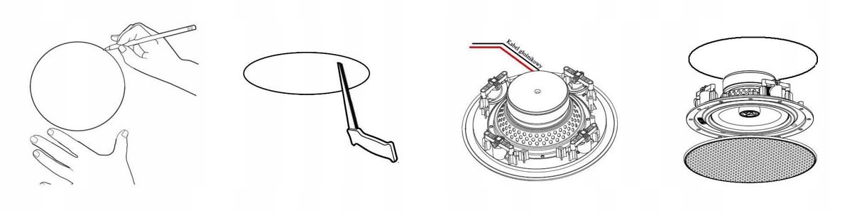 HIFI RADIO INTERNETOWE PODTYNKOWE WIFI BT APART Kolor czarny